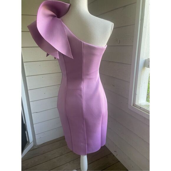 Eliza J One Shoulder Scuba Cocktail Dress Lilac Size 4 - Picture 13 of 16